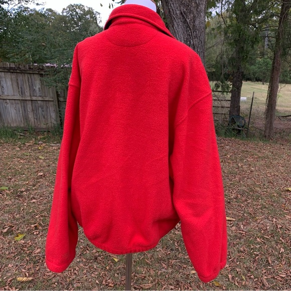 Vintage Bugle Boy Cozy Fleece Full-zip Jacket Unisex Plush Soft! Bright Red - Picture 5 of 15
